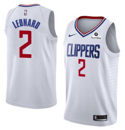 Men's Los Angeles Clippers #2 Kawhi Leonard White NBA Stitched Jersey Men's Los Angeles Clippers #2 Kawhi Leonard White NBA Stitched Jersey
